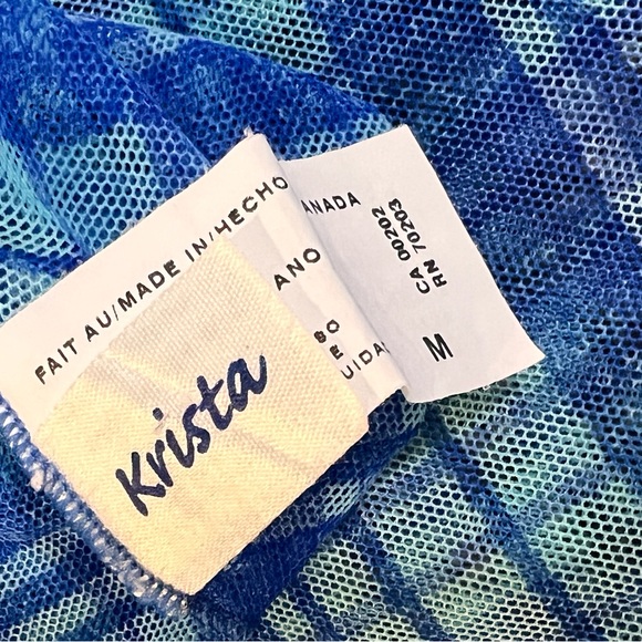 Krista Swimsuit Blue Plaid 3PC Size 14 Medium - Picture 6 of 9